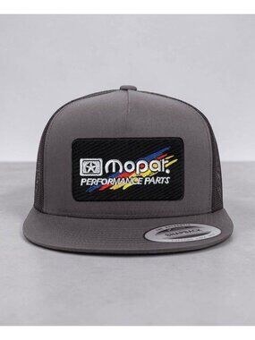 Mopar Performance Parts YP Flat Bill Trucker Hat Mesh Back Snapback charcoal/blk